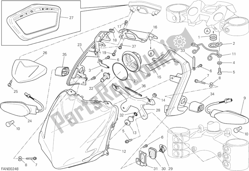 Toutes les pièces pour le Phare du Ducati Streetfighter 848 USA 2015